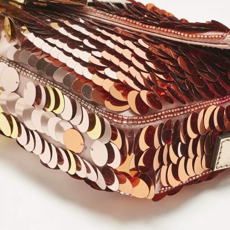 Pre Owned Fendi Multicolor Sequins Medium Baguette Bag