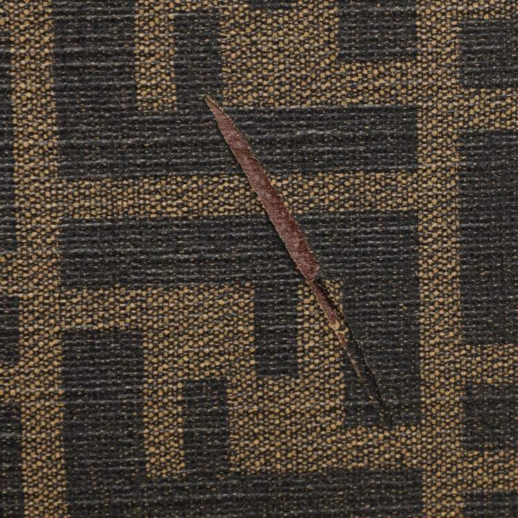 Pre Owned Fendi Tobacco Zucca Coated Canvas And Leather Carry On Luggage Suitcase