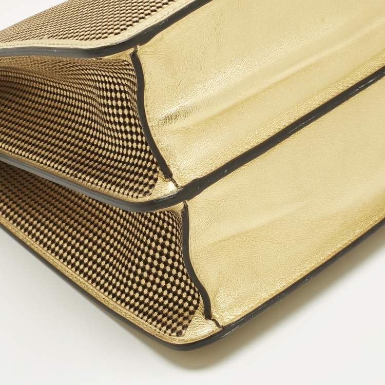 Pre Owned Fendi x Versace Perforated Leather Medium Peekaboo ISeeU Top Handle Bag