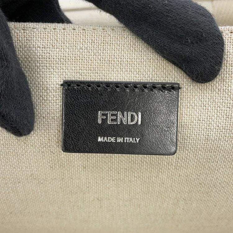 Pre Owned Fendi Shopping Bag Beige Canvas