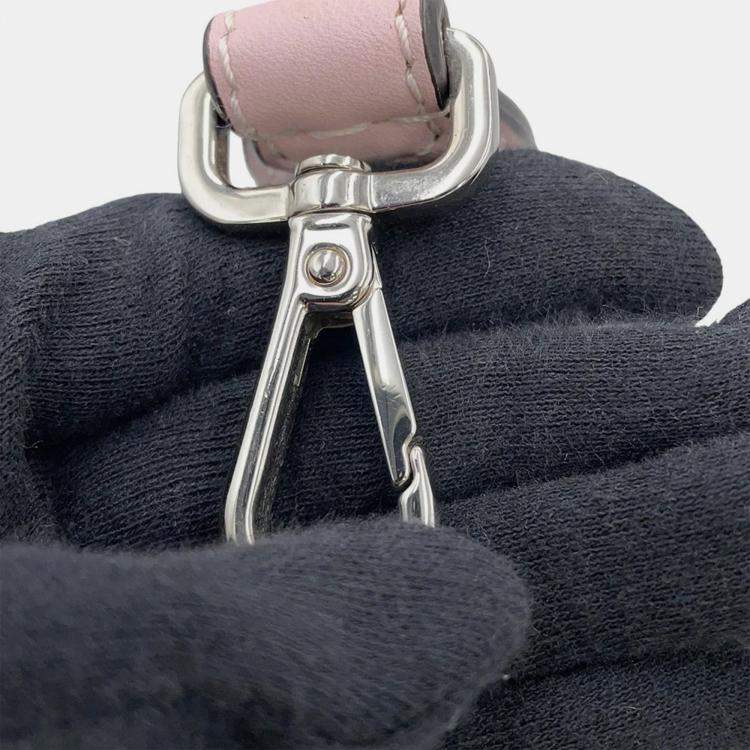 Pre Owned Fendi Bolsa Vitto Dolce Studded Shoulder Bag Pink Leather