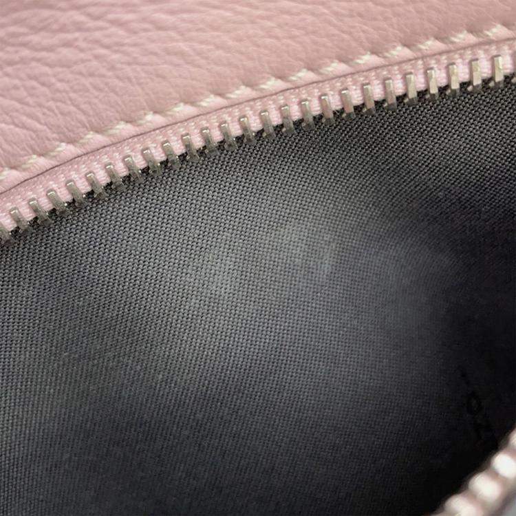 Pre Owned Fendi Bolsa Vitto Dolce Studded Shoulder Bag Pink Leather