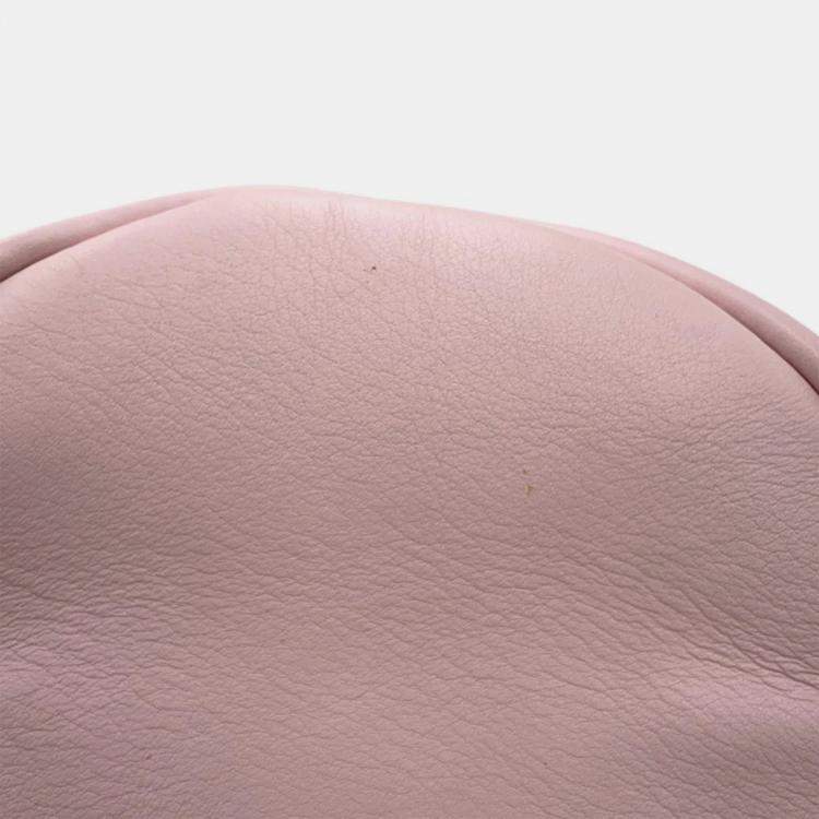 Pre Owned Fendi Bolsa Vitto Dolce Studded Shoulder Bag Pink Leather