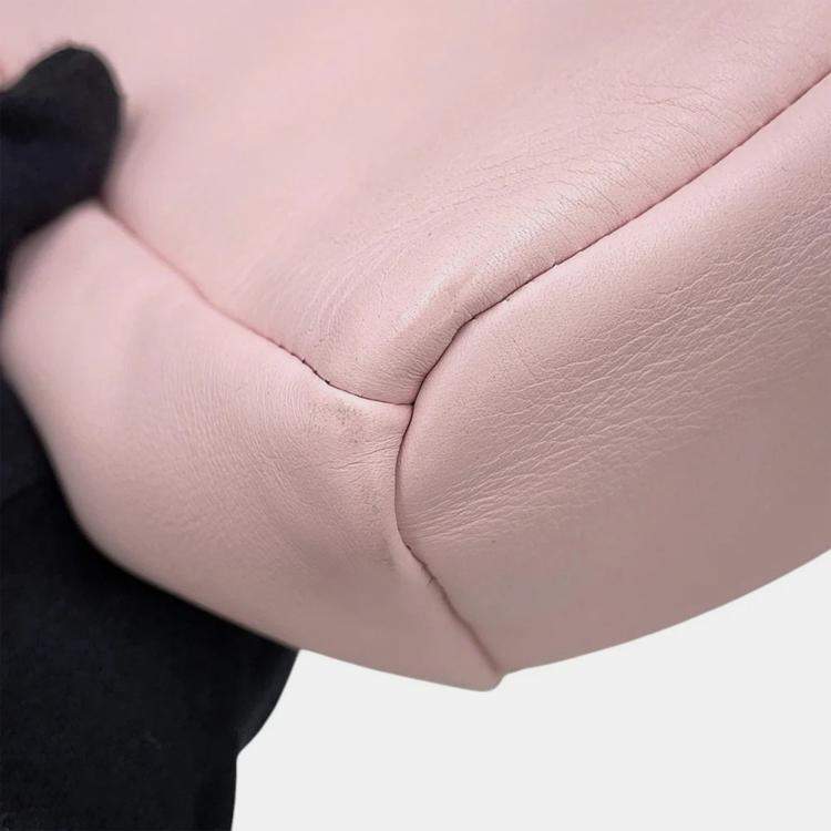 Pre Owned Fendi Bolsa Vitto Dolce Studded Shoulder Bag Pink Leather