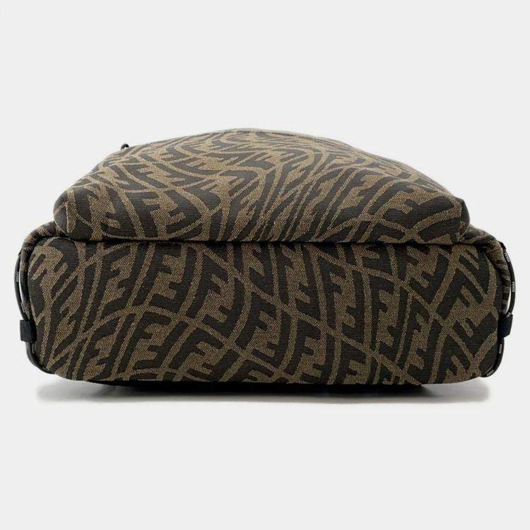 Pre Owned Fendi FF Vertigo Brown Canvas Backpack 