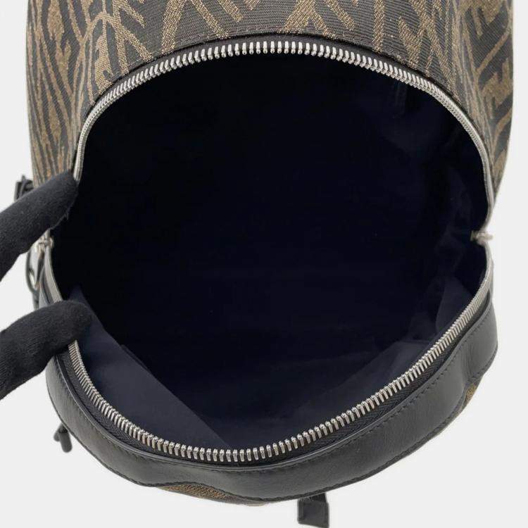 Pre Owned Fendi FF Vertigo Brown Canvas Backpack 
