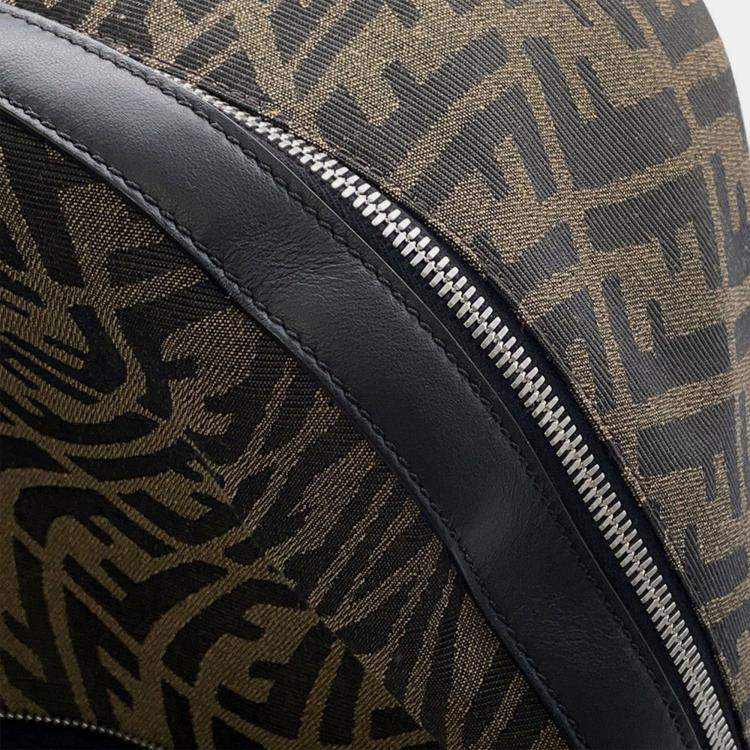 Pre Owned Fendi FF Vertigo Brown Canvas Backpack 