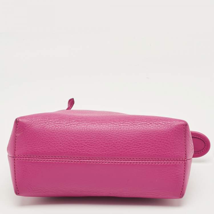 Pre Owned Fendi Pink Leather Mini By The Way Crossbody Bag