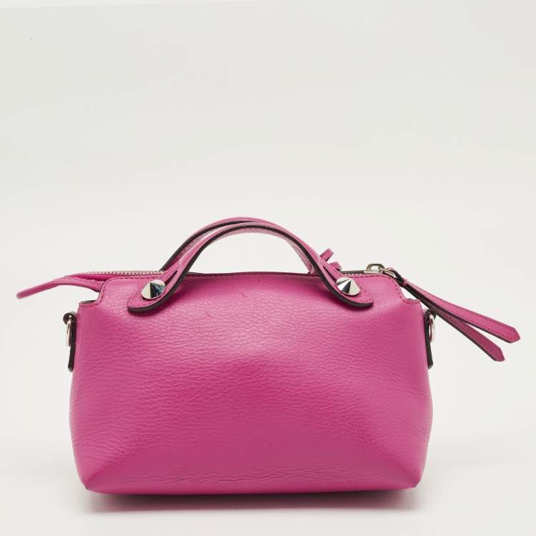 Pre Owned Fendi Pink Leather Mini By The Way Crossbody Bag