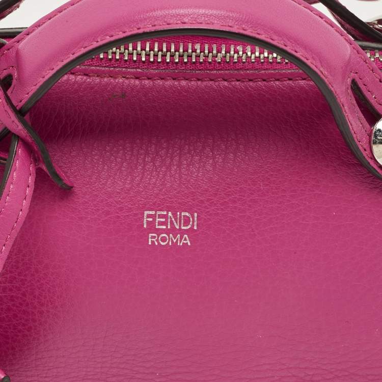 Pre Owned Fendi Pink Leather Mini By The Way Crossbody Bag