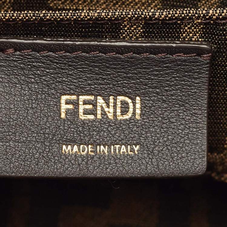 Pre Owned Fendi Peach Leather Mini By The Way Bag