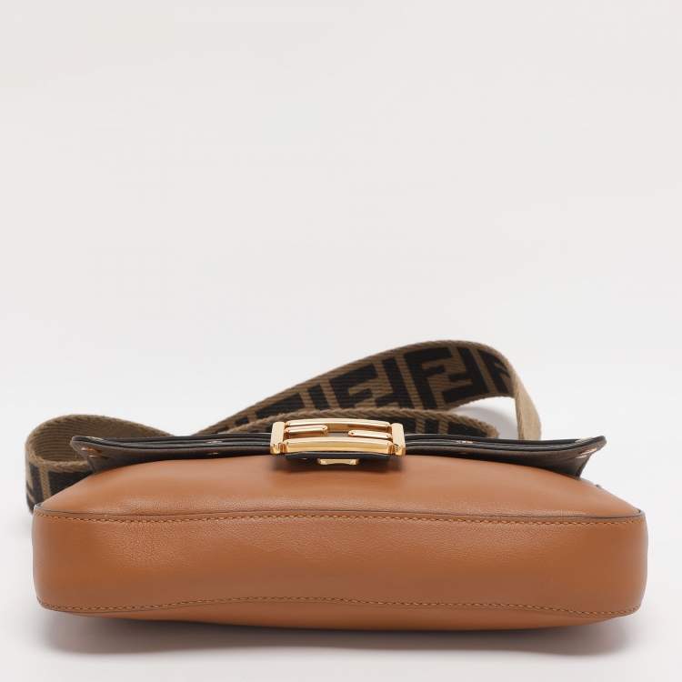 Pre Owned Fendi Multicolor Leather Medium Flip Baguette Crossbody Bag