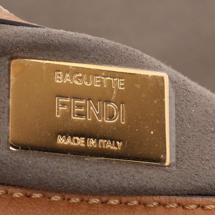 Pre Owned Fendi Multicolor Leather Medium Flip Baguette Crossbody Bag