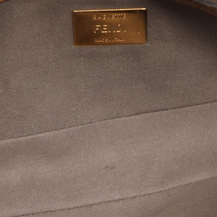 Pre Owned Fendi Multicolor Leather Medium Flip Baguette Crossbody Bag