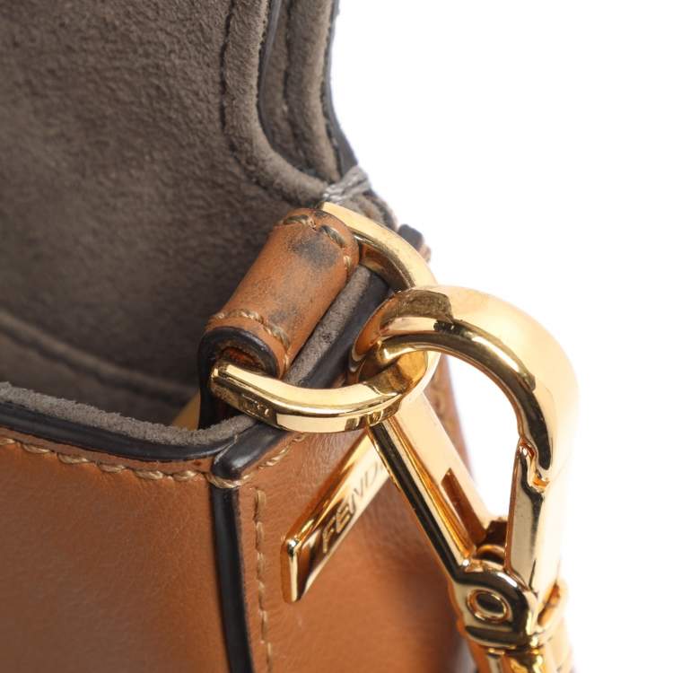 Pre Owned Fendi Multicolor Leather Medium Flip Baguette Crossbody Bag