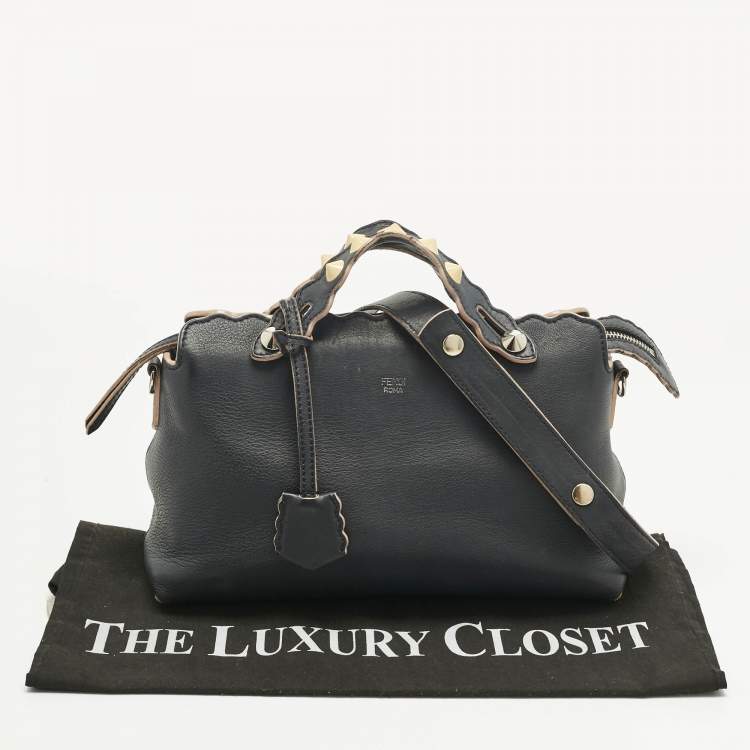 Pre Owned Fendi Navy Blue Leather Medium By The Way Scalloped Bag