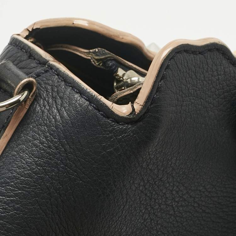 Pre Owned Fendi Navy Blue Leather Medium By The Way Scalloped Bag