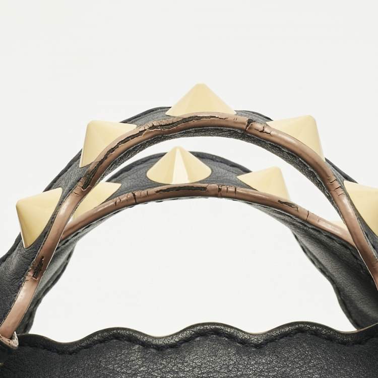 Pre Owned Fendi Navy Blue Leather Medium By The Way Scalloped Bag