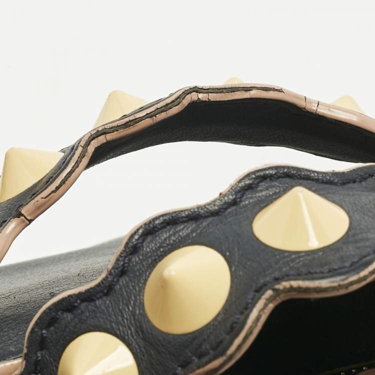 Pre Owned Fendi Navy Blue Leather Medium By The Way Scalloped Bag