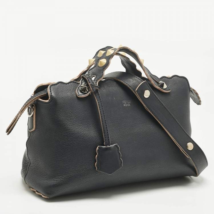 Pre Owned Fendi Navy Blue Leather Medium By The Way Scalloped Bag