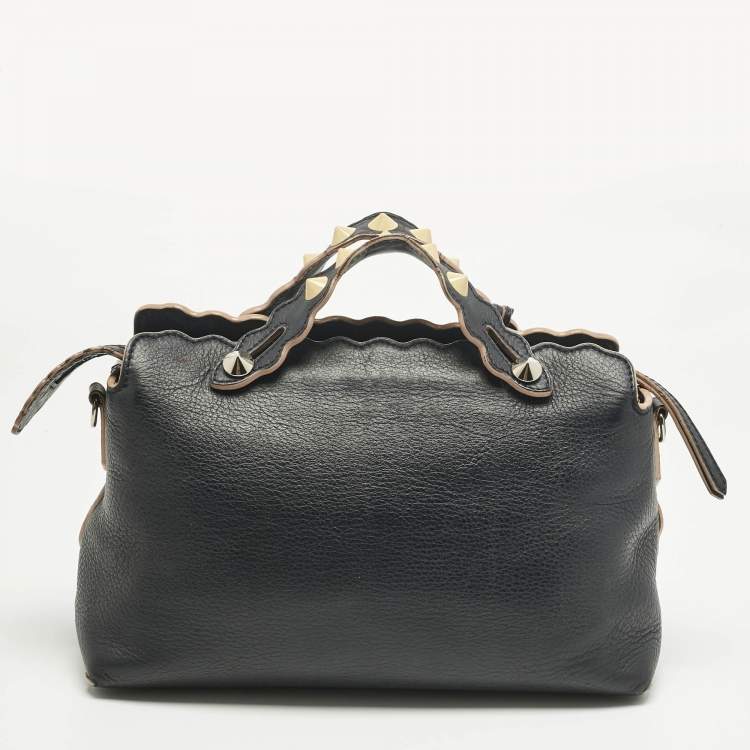 Pre Owned Fendi Navy Blue Leather Medium By The Way Scalloped Bag