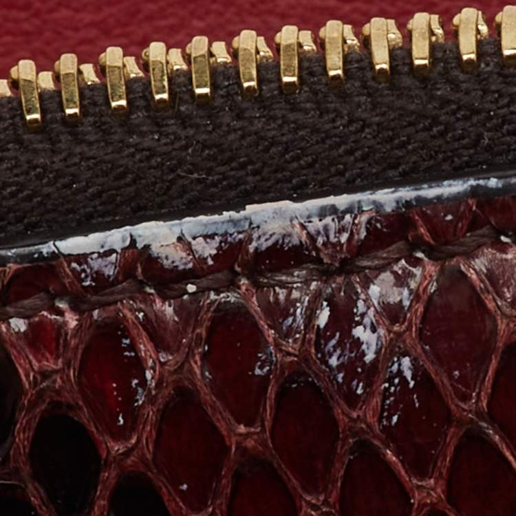 Pre Owned Fendi Multicolor Snakeskin and Leather Triplette Clutch Bag