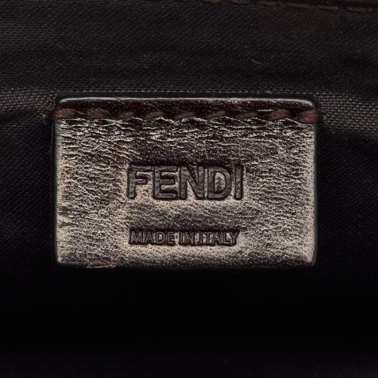 Pre Owned Fendi Multicolor Snakeskin and Leather Triplette Clutch Bag