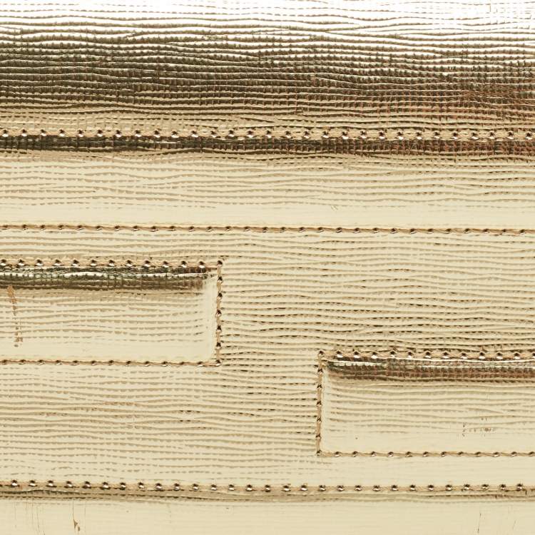 Pre Owned محفظة فندي سلسلة أنبوب جلد سوداء