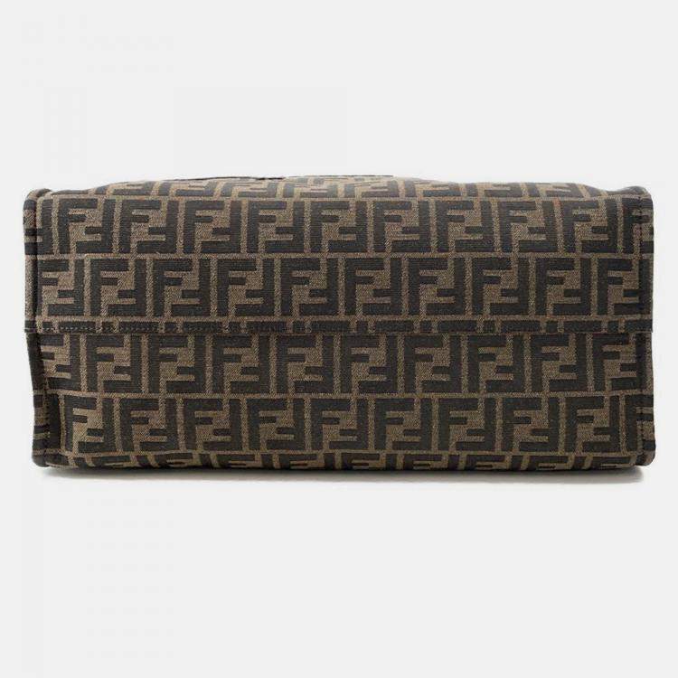 Pre Owned Fendi Fragment 2-Way Tote Bag Pokemon Dragonite Brown/Black Canvas