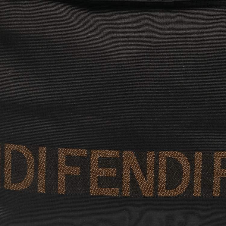 Pre Owned Fendi Black/Brown Canvas Logo Tote