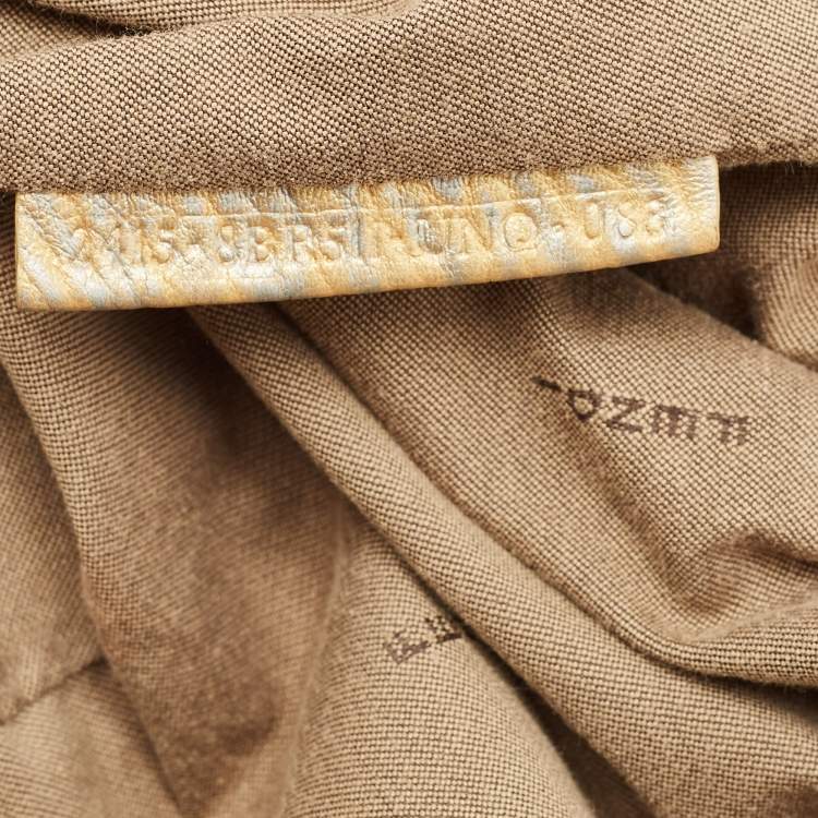 Pre Owned Fendi Gold Textured Leather Spy Hobo