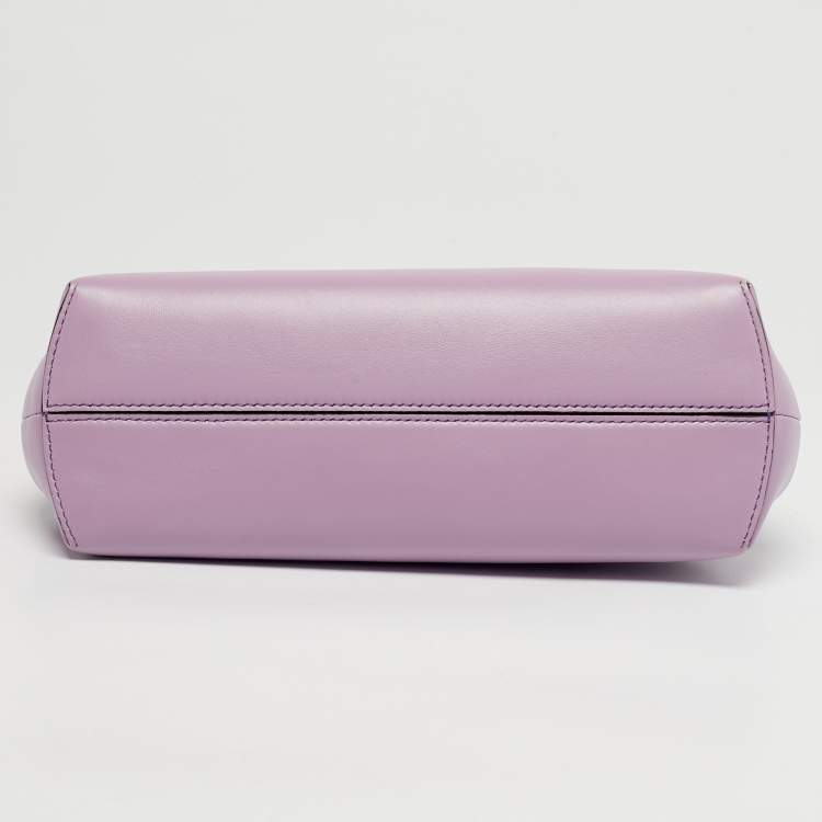 Pre Owned Fendi Lilac Leather Small Fendi First Clutch Bag
