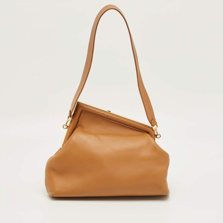 Pre Owned Fendi Brown Leather Medium First Shoulder Bag