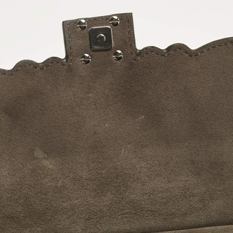 Pre Owned Fendi Multicolor Leather Micro Studded Bow Double Baguette Bag