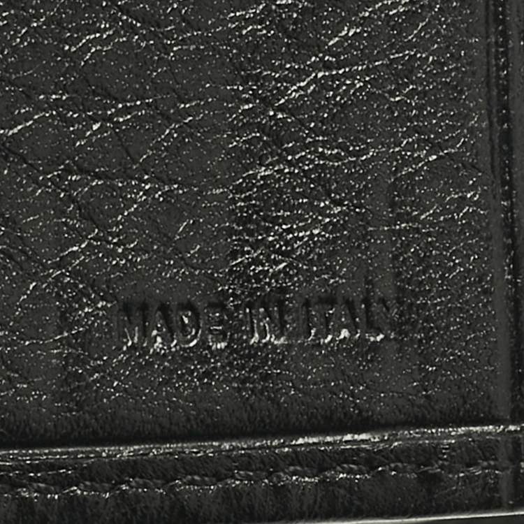 Pre Owned Fendi Black Zucca Fabric and Leather Logo Trifold Continental Wallet