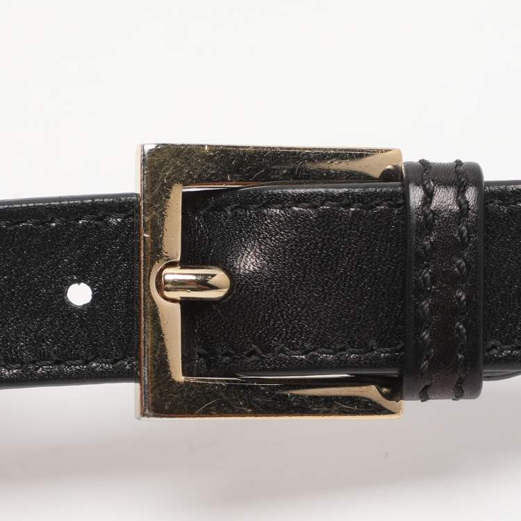 Pre Owned حقيبة كتف فندي ماكسي باغيت جلد سوداء بقلاب