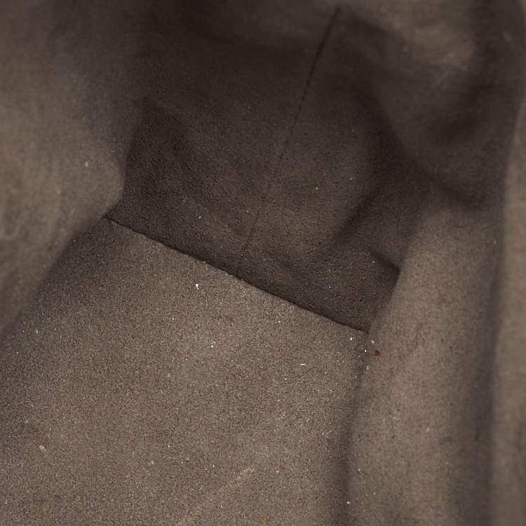 Pre Owned Fendi Brown/Black Zucca Leather Mini Mon Tresor Drawstring Bucket Bag