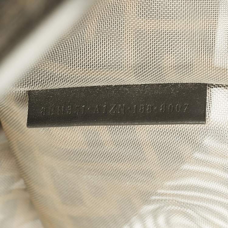 Pre Owned Fendi Tobacco/Black FF Mesh and Leather Large Runaway Shopper Tote