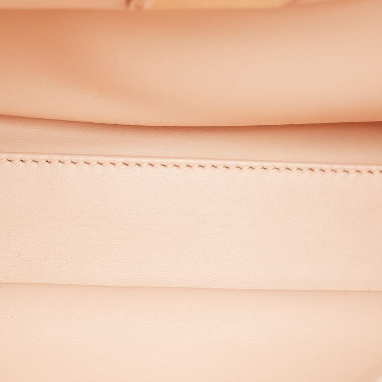 Pre Owned Fendi Green/Beige Python Medium Peekaboo Top Handle Bag