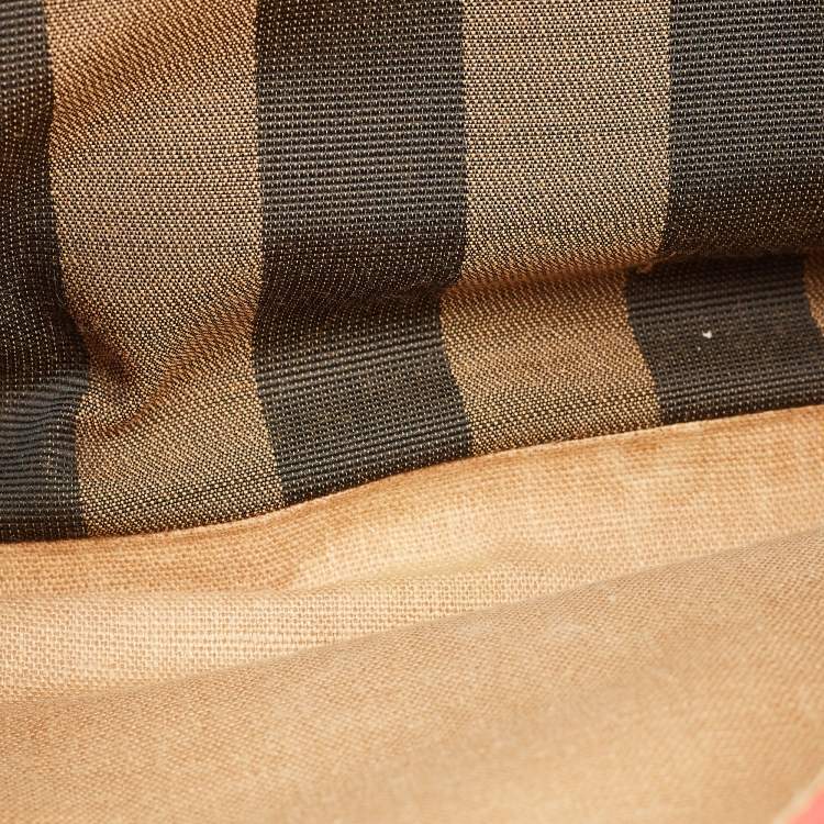 Pre Owned Fendi Red Pequin Embossed Leather Large Claudia Shoulder Bag