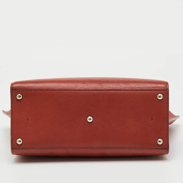 Pre Owned Fendi Burnt Red Leather Medium 3Jours Tote