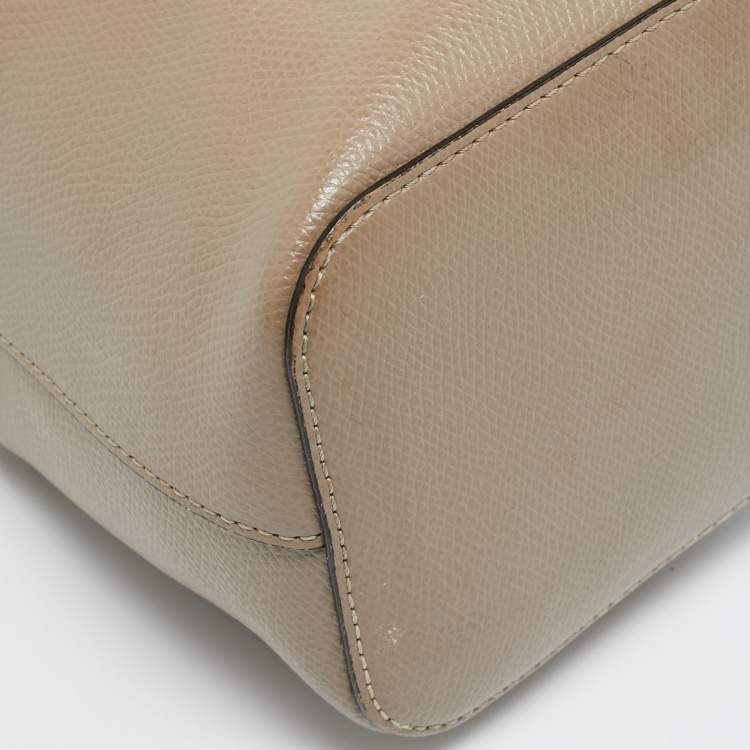 Pre Owned Fendi Grey Leather Mini Mon Tresor Bucket Bag