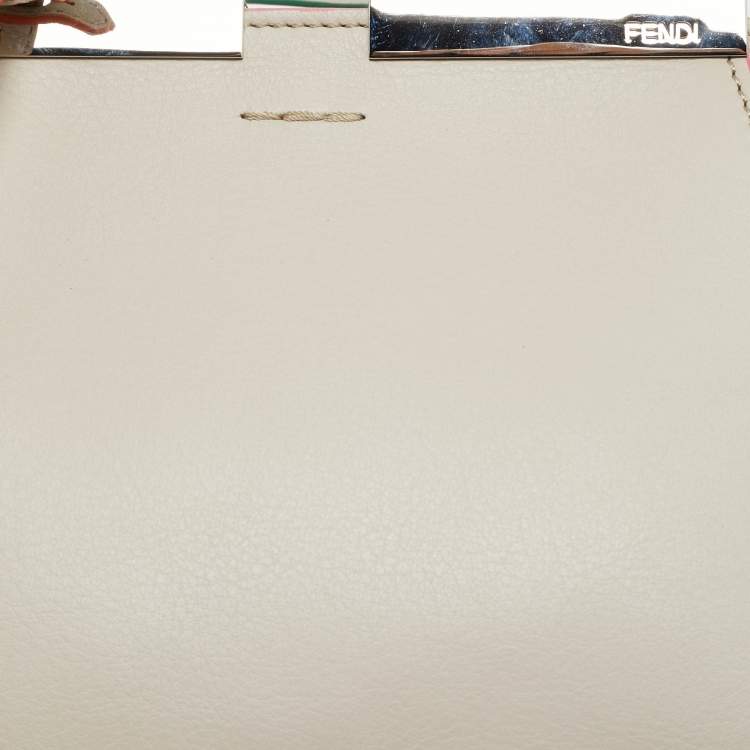 Pre Owned Fendi Light Beige Leather Petite 3Jours Tote