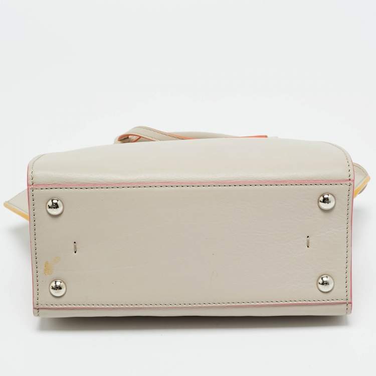 Pre Owned Fendi Light Beige Leather Petite 3Jours Tote