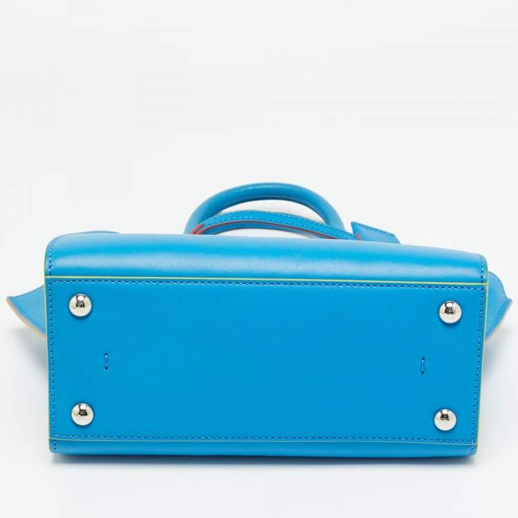 Pre Owned Fendi Blue Leather Petite 3Jours Tote