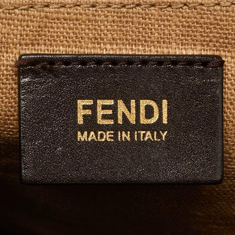 Pre Owned Fendi Red Pequin Embossed Leather Large Claudia Shoulder Bag