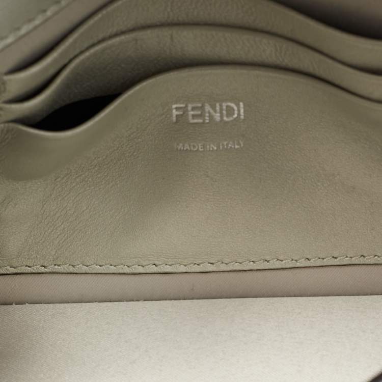 Pre Owned Fendi Silver Suede FF Iridescent Crystals Mini Baguette Bag