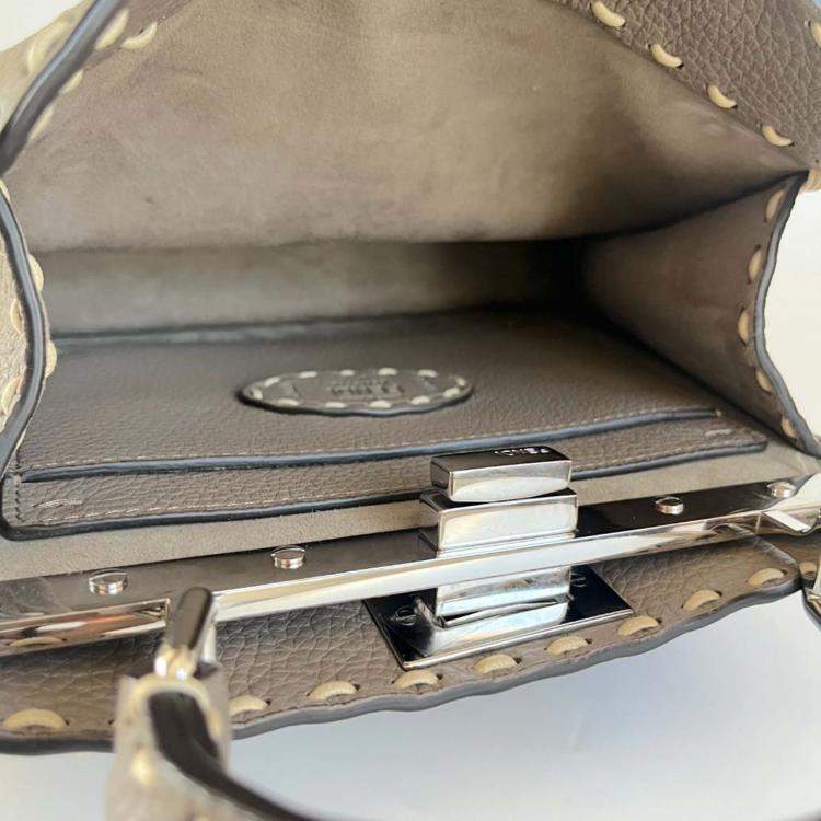 Pre Owned Fendi Peekaboo ISeeU Small Etoupe Selleria bag