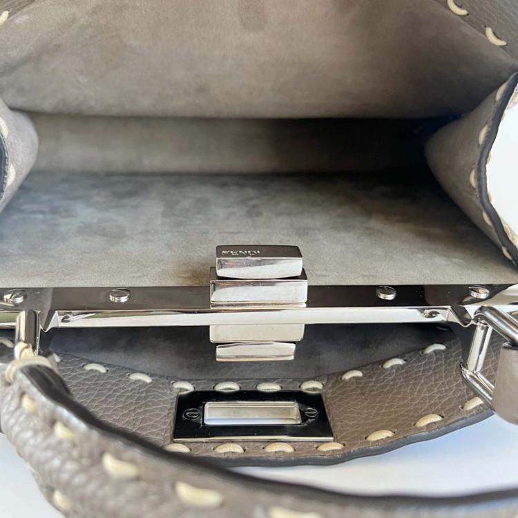 Pre Owned Fendi Peekaboo ISeeU Small Etoupe Selleria bag