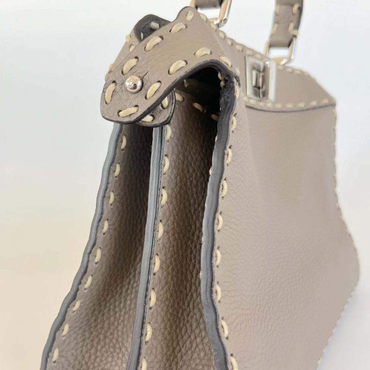 Pre Owned Fendi Peekaboo ISeeU Small Etoupe Selleria bag